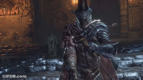 Knight In Armor Holding Large Sword GIF