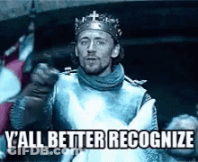 Knight In Armor Pointing At Camera Recognize GIF