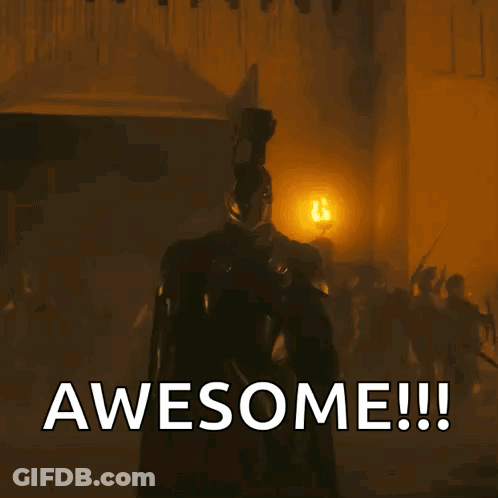 Knight In Armor Says Awesome GIF