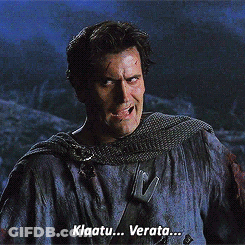 Knight In Armor Says Klaatu Verata Movie Scene GIF