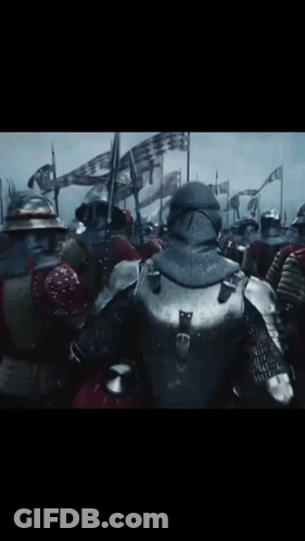 Knight In Armor With Red Head Scarf GIF