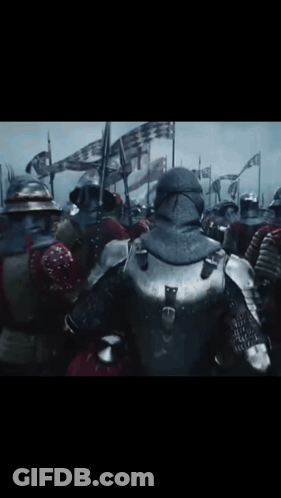 Knight In Armor With Red Head Scarf GIF