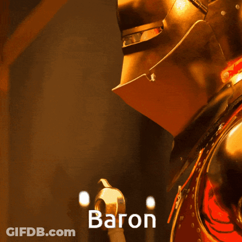 Knight In Helmet Saying Baron GIF