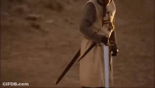 Knight Kneeling With Sword GIF