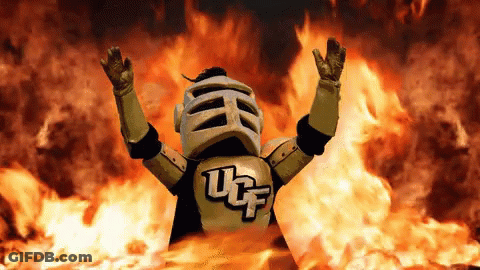 Knight Mascot With UF Letters GIF
