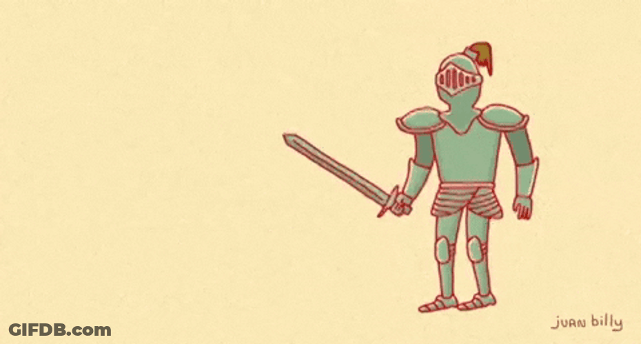 Knight Scared Of Dragon GIF