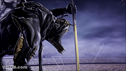 Knight Statue Holding Sword GIF