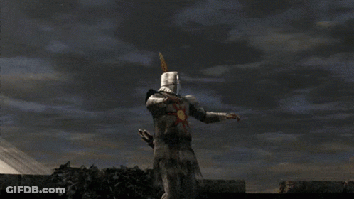 Knight Statue With Sun On Chest GIF