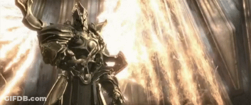 Knight Statue With Sword And Fire GIF