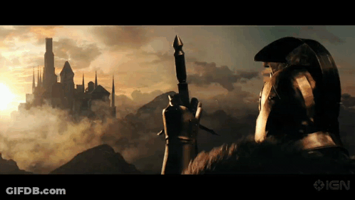 Knight With Arms Up GIF