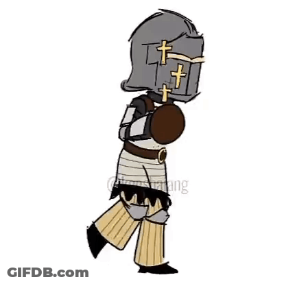 Knight With Cross Helmet And Boxing Gloves GIF