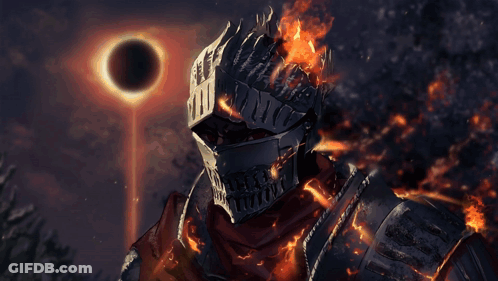 Knight With Flames On Head GIF
