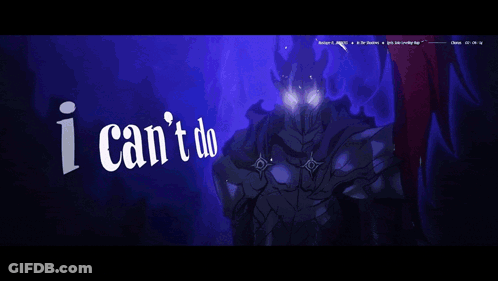 Knight With Glowing Eyes I Can't Do GIF