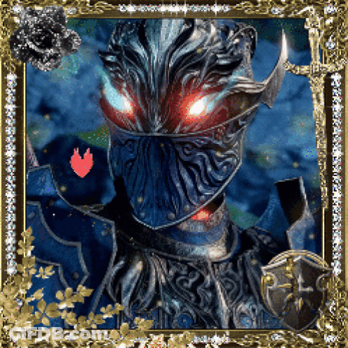 Knight With Glowing Red Eyes GIF