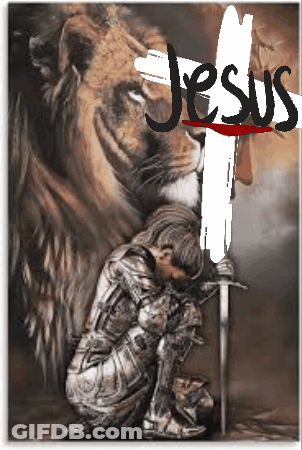 Knight With Sword And Jesus GIF