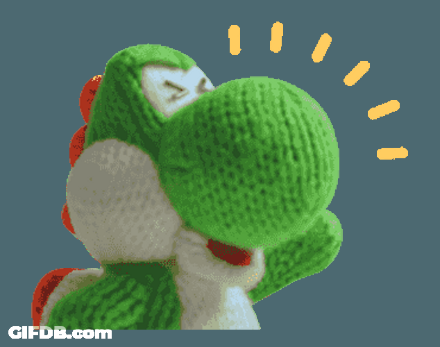 Knitted Cute Yoshi Shouting GIF