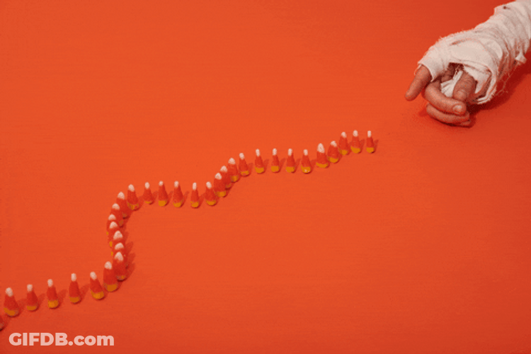 Knocking Down Dominoes Animation GIF