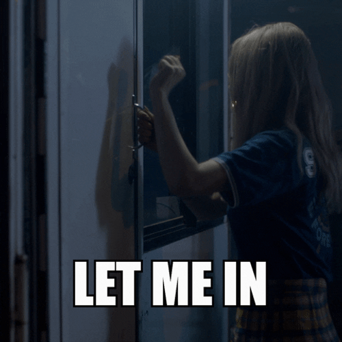 Knocking Girl Let Me In GIF