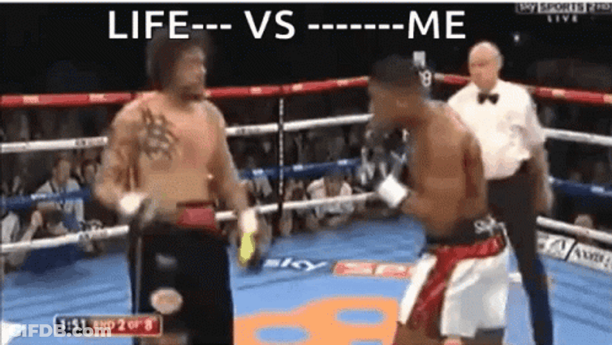 Knockout Punch Life Versus Me Meme GIF