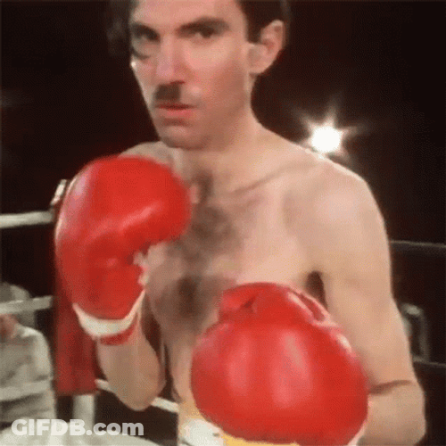 Knockout Ron Mael Hitler Boxing Meme GIF