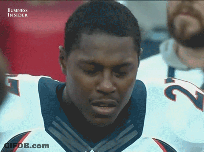 Knowshon Moreno Trying Not To Cry But Tears Falling GIF