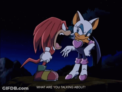 Knuckles And Rouge Saying What Are You Talking About GIF