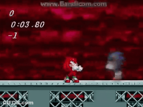 Knuckles And Sonic Fighting GIF