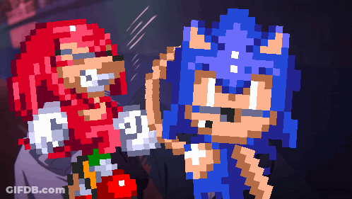 Knuckles And Sonic High Fiving GIF