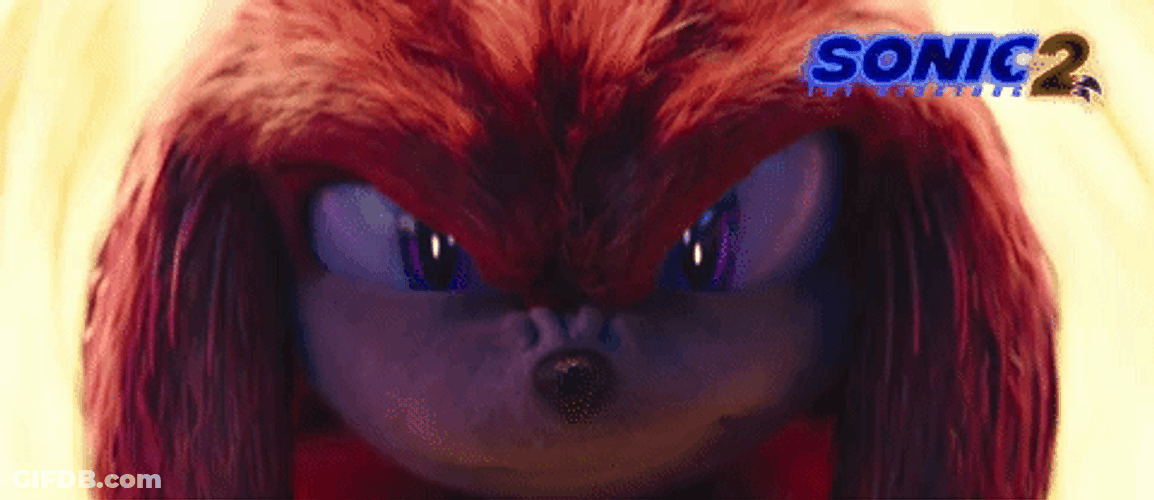 Knuckles Fiery Eyes Close Up Shot GIF