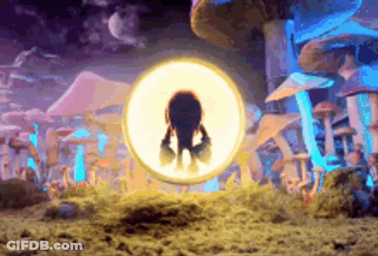 Knuckles Silhouette On Moon Background GIF
