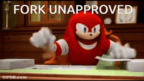 Knuckles Sitting At Desk With Fork GIF