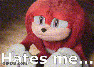 Knuckles Sitting Saying Hates Me GIF