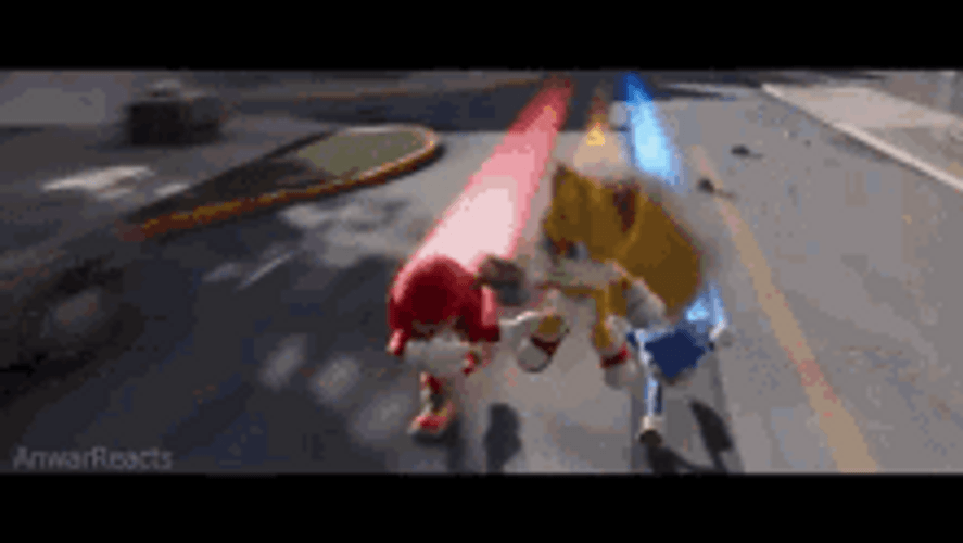 Knuckles Sonic Miles Supersonic Speed Run GIF