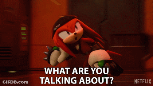 Knuckles Sonic Saying What Are You Talking About GIF