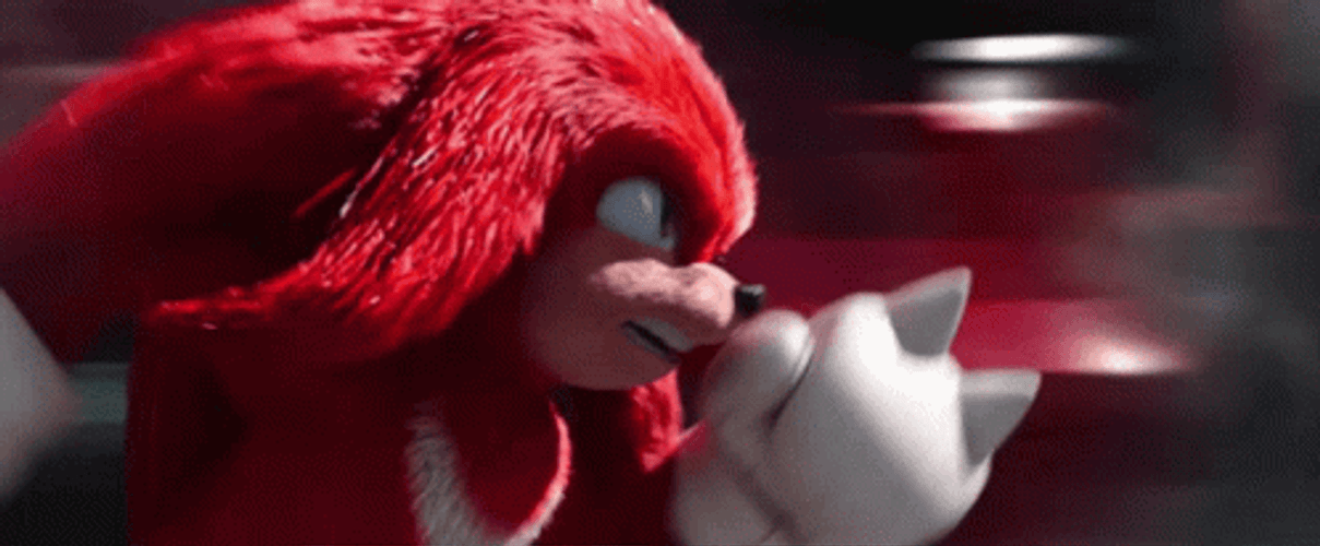 Knuckles The Echidna Attacking Huge Robot GIF
