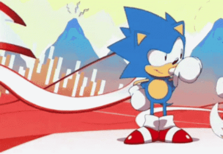 Knuckles The Echidna Falls At Ground GIF