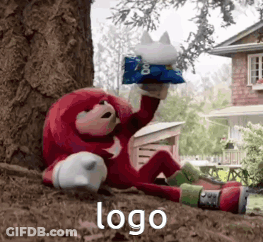 Knuckles The Echidna Is Laying Under A Tree Holding A Bag Of Doritos . GIF