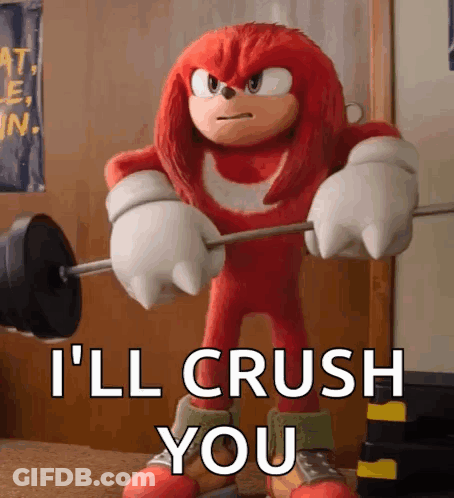 Knuckles The Echidna Lifting Barbell GIF