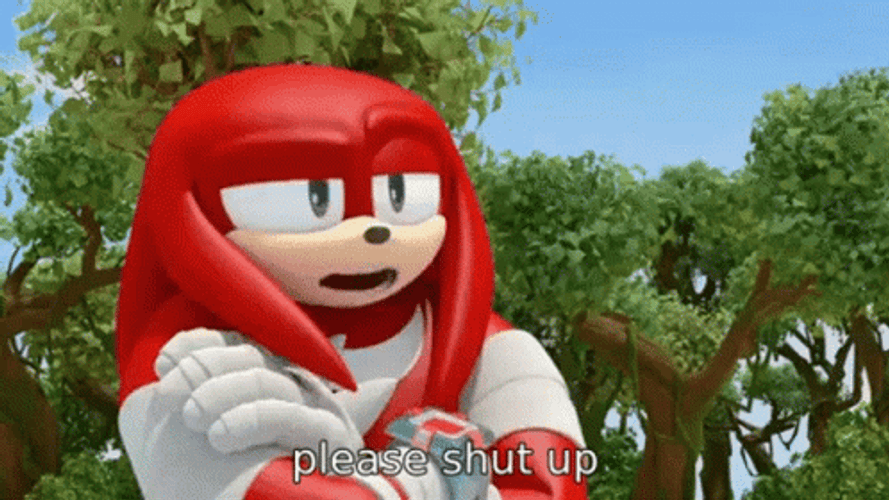 Knuckles The Echidna Shut-Up Reaction GIF