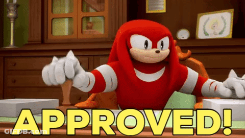 Knuckles The Echidna Sitting At Desk GIF