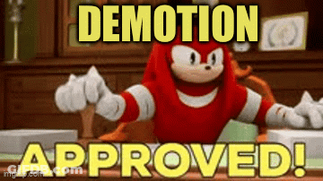 Knuckles The Echidna Sitting At Desk Stamping Document With Hammer GIF