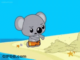 Koala And Tiger Playing In Sand GIF