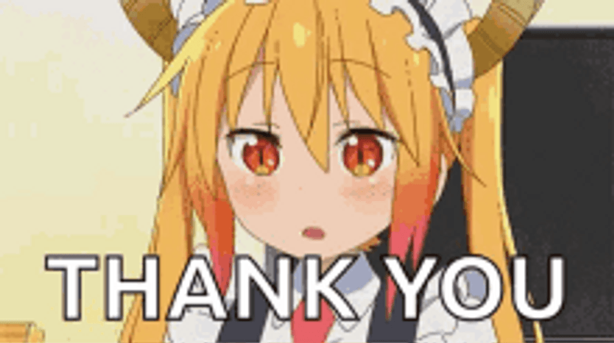 Kobayashi Thank You Anime Blush Maid Outfit GIF