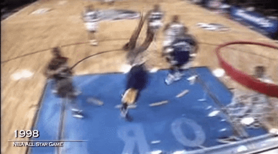 Kobe Bryant Double Handed Slam Dunk GIF