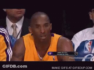 Kobe Bryant Is Sitting In The Stands Watching A Game GIF