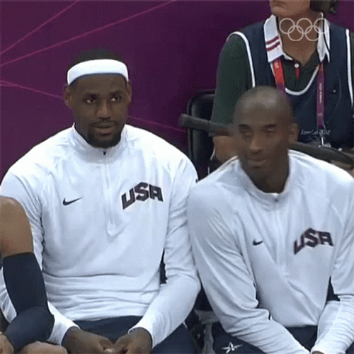 Kobe Bryant Nudging Lebron James GIF