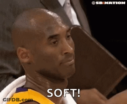 Kobe Bryant Sitting With Towel Saying Soft GIF