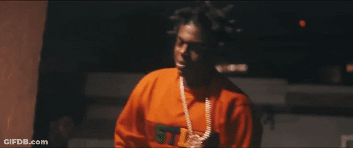 Kodak Black On Orange Shirt Dancing GIF