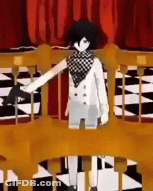 Kokichi With A Gun Dancing GIF