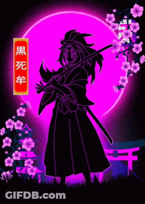 Kokushibo In Neon Lights GIF